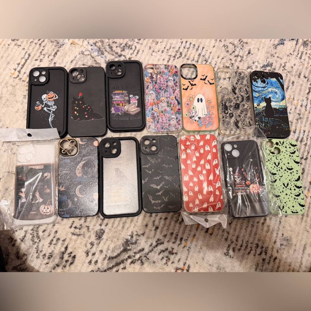 Assorted Phone Cases - Black, Red, Multicolor